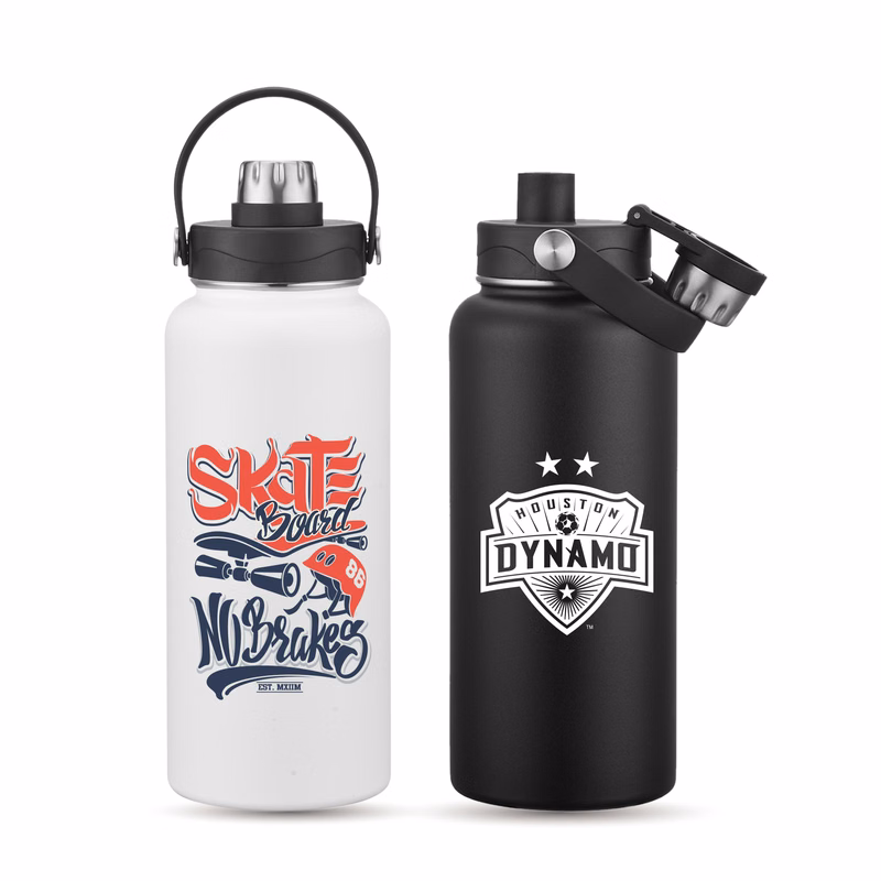 34 oz. Vacuum Handle Water Bottle w/Leak-proof Lid