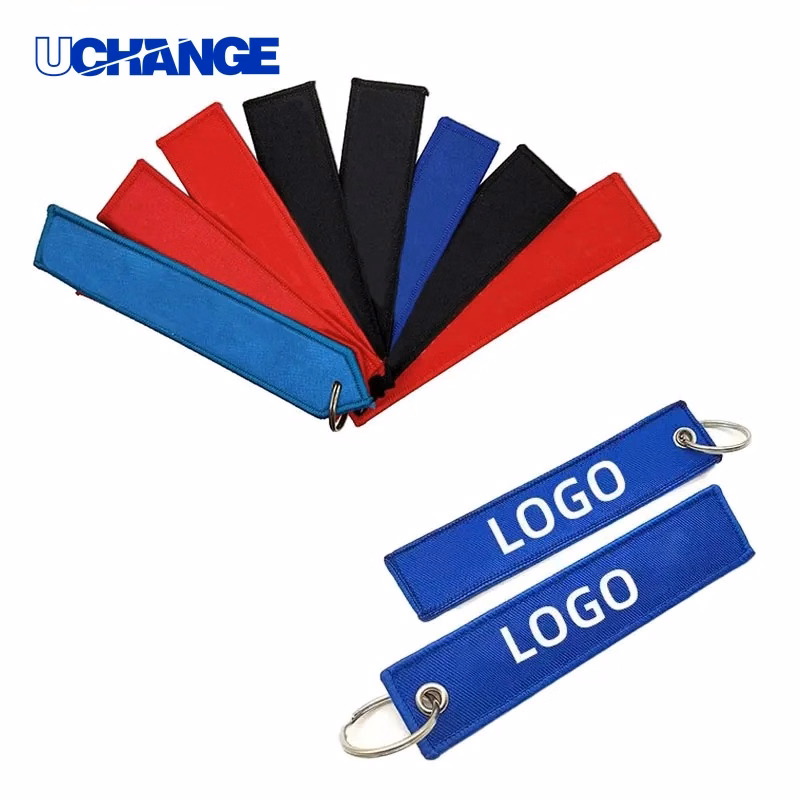 Embroidered Fabric Keychain Custom Logo Promotional Accessory