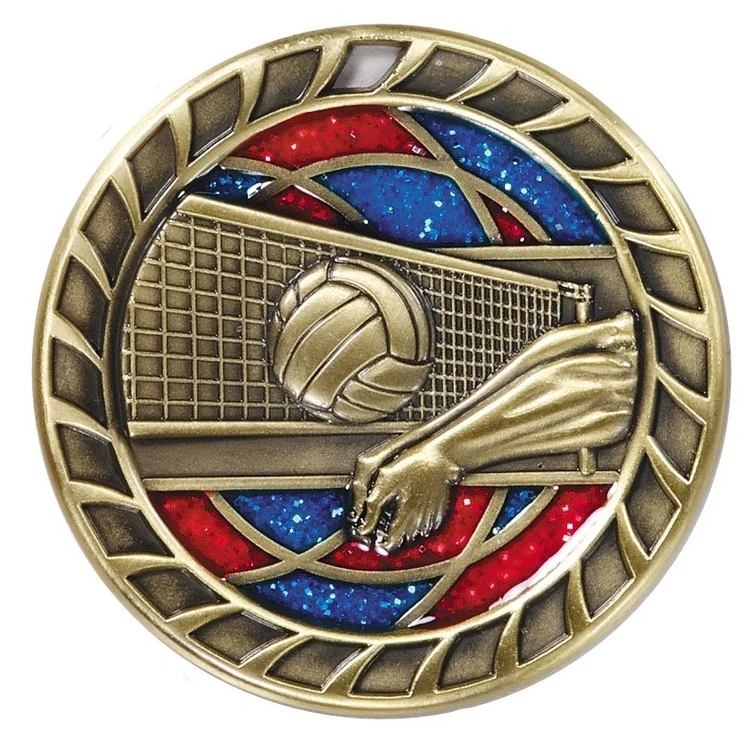 Volleyball Glitter Medal, 2 1/2" 1