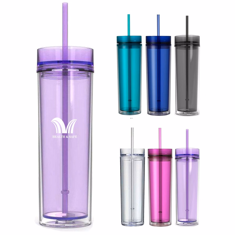 Double-Wall Slim Cups With Straw
