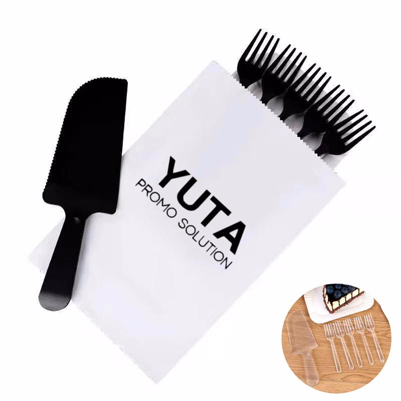 Plastic Fork Paper Plate Cake Knife Tableware Set