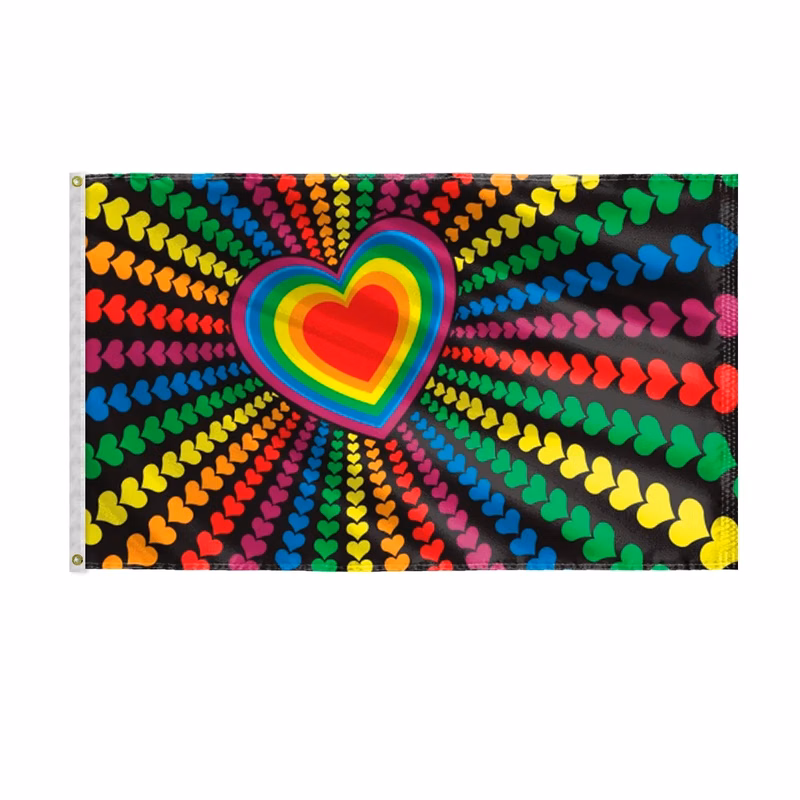 Rainbow Hearts Flag