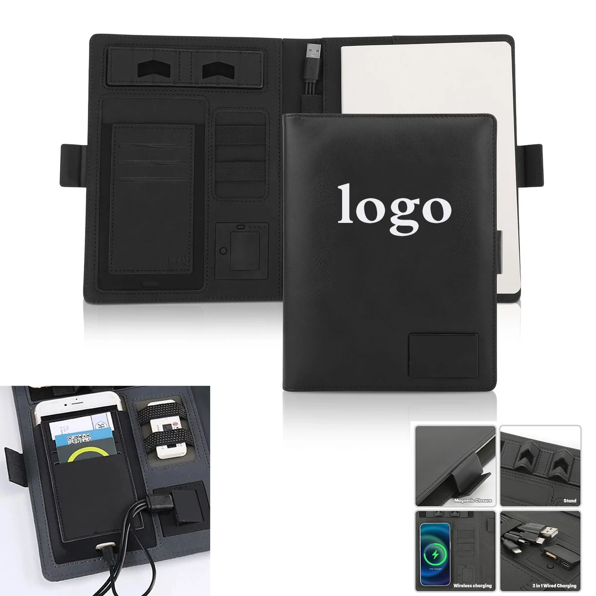 Illuminated Chic Executive Charging Padfolio
1