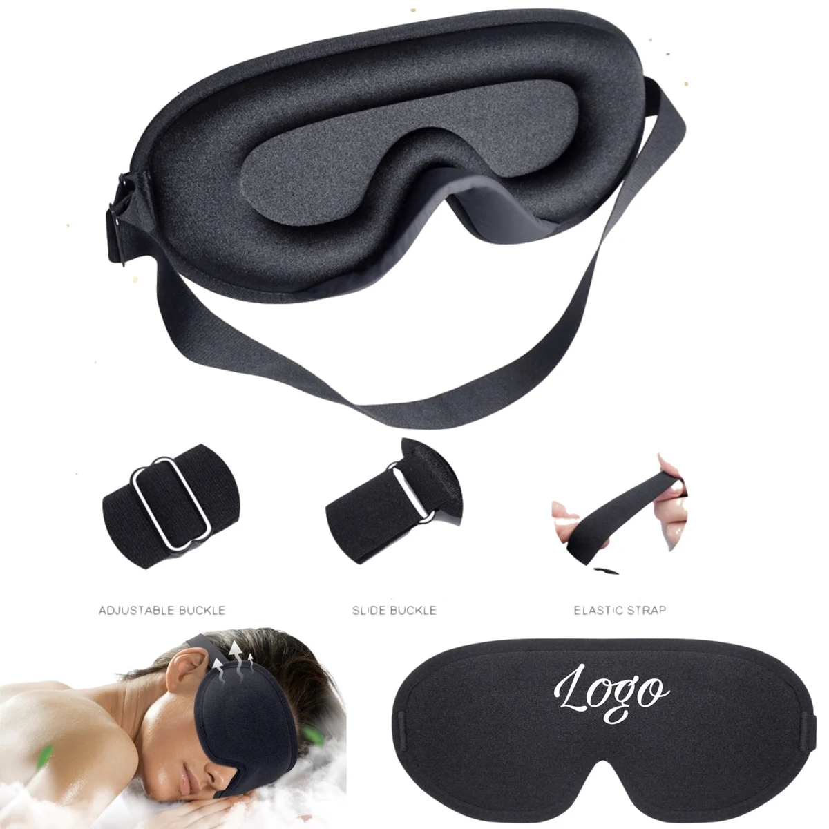 Adjustable Pressure Free Soft Sleep Mask 1