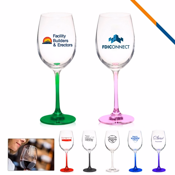 Custom 14 oz Lead-Free Crystal Wine Glass Tall Stem — Premium Corporate Celebration