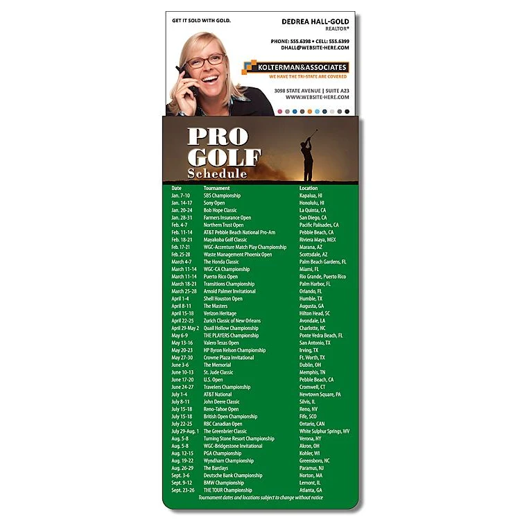 Magna-Card Business Card Magnet - Golf Schedule (3.5x9) 1