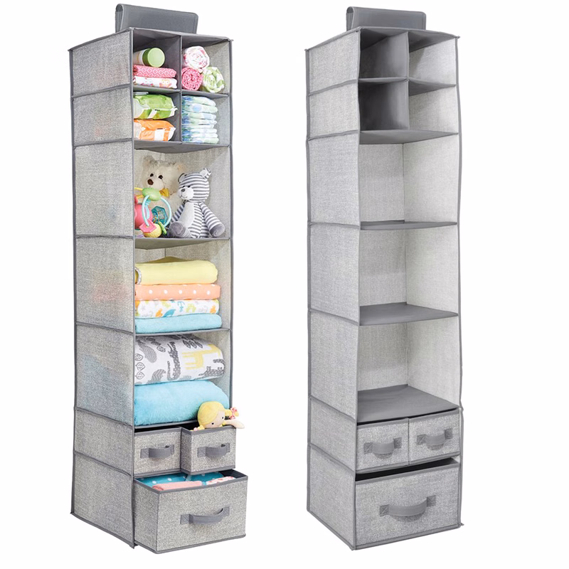 Soft Fabric Over Closet Rod Hanging Storage Organizer