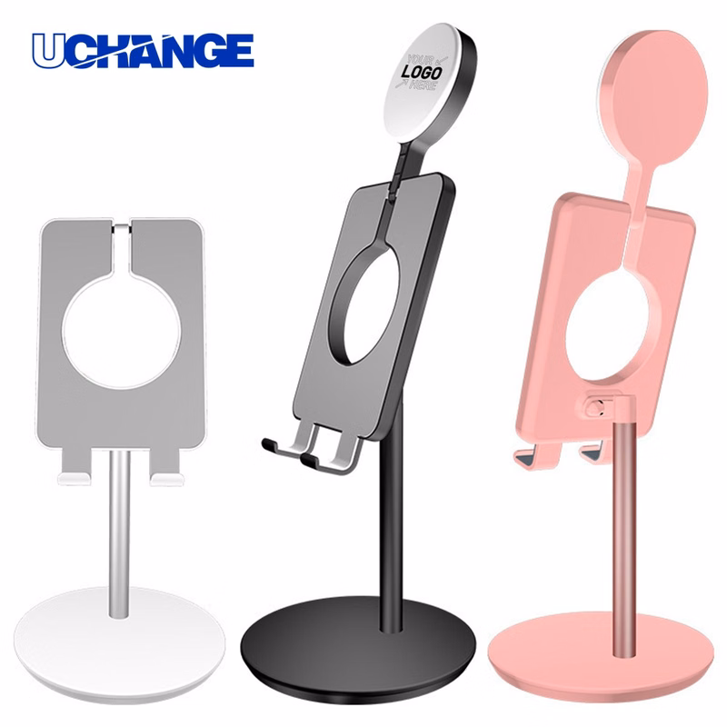Mobile Phone Holder with LED Selfie Fill Light