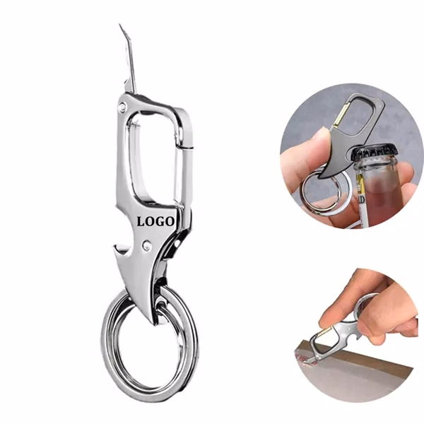 Custom Metal Key Chain Bottle Opener with Mini Knife Tool — Everyday Carry