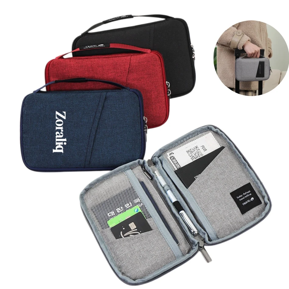 Multi Function Travel Passport Document Holder with Handle 1