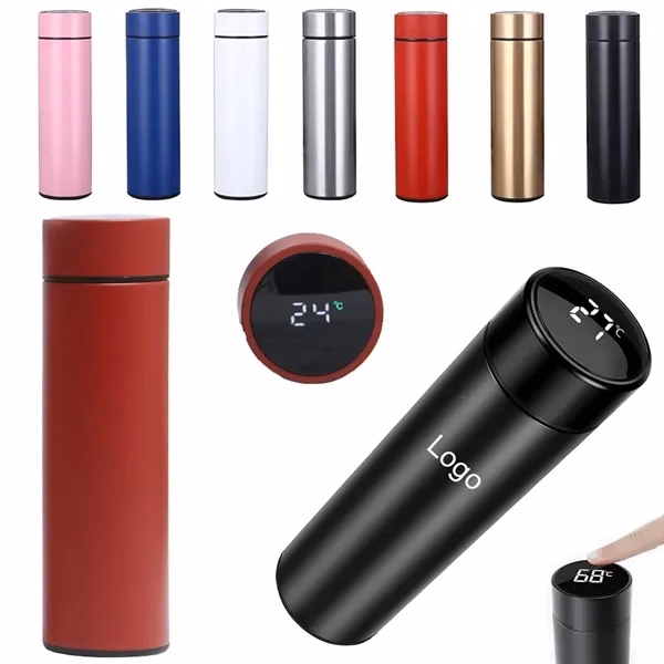 Temperature Sensing Insulation Cup Smart Thermos Bottle for Commutes, Fitness and Travel