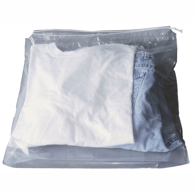 Plastic Drawstring Bags - Clear 18" x 20"