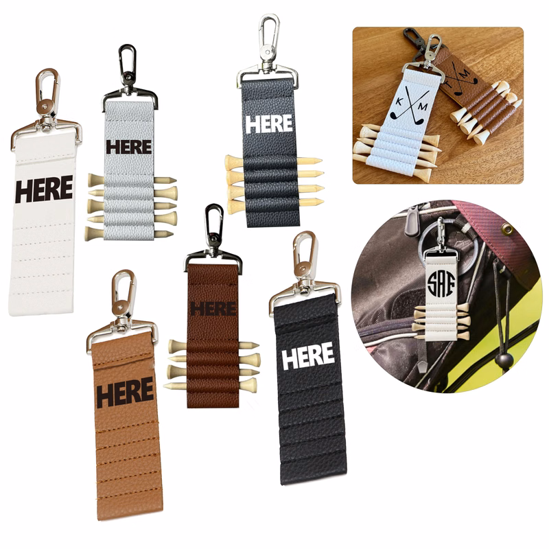 Golf Wooden Ball Nail With Belt Loop And Keychain