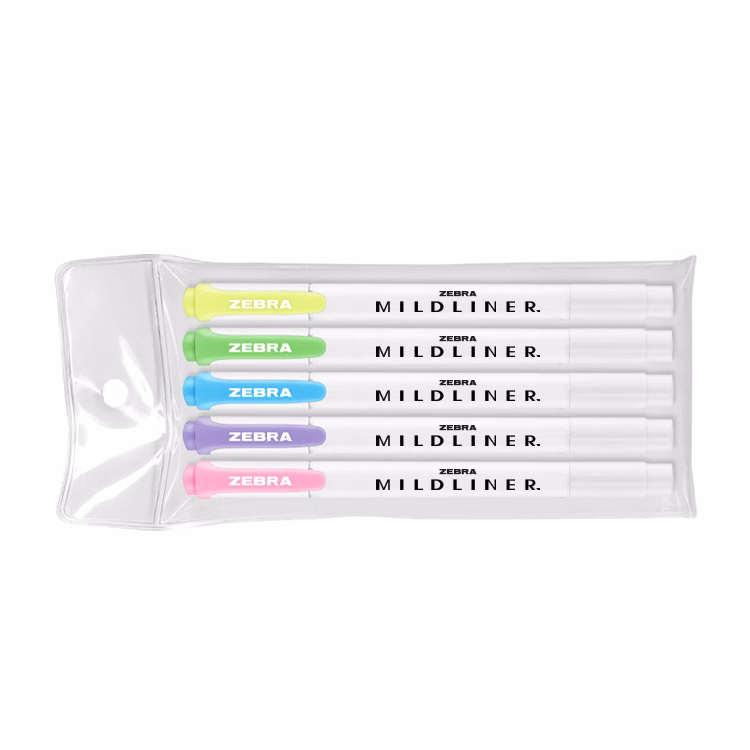 Zebra Mildliner Double Ended Highlighter & Journaling Marker with Chisel & Fine Tip - 5 ct.