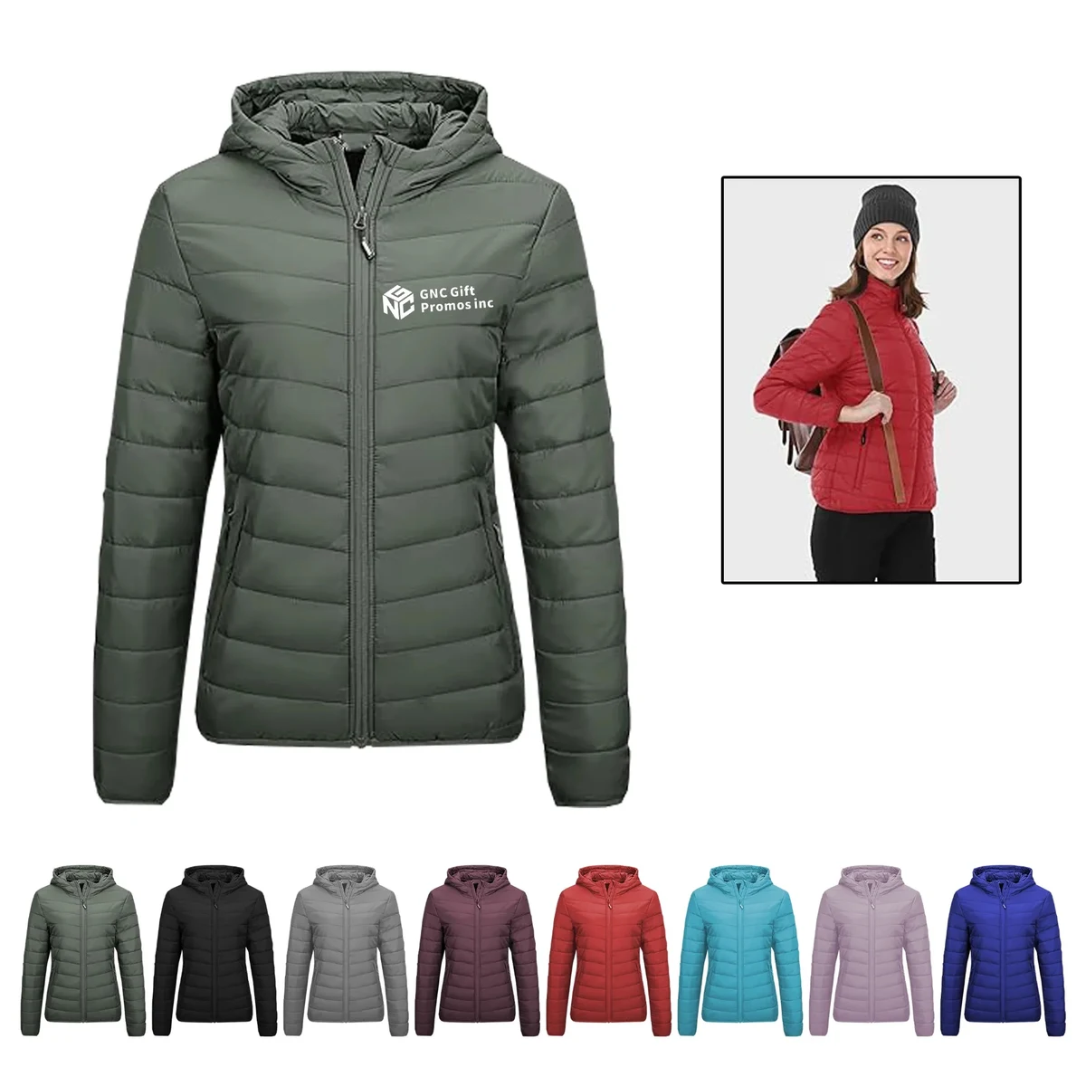 Women's Lightweight Long Sleeve Full Zip Waterproof Packable 1