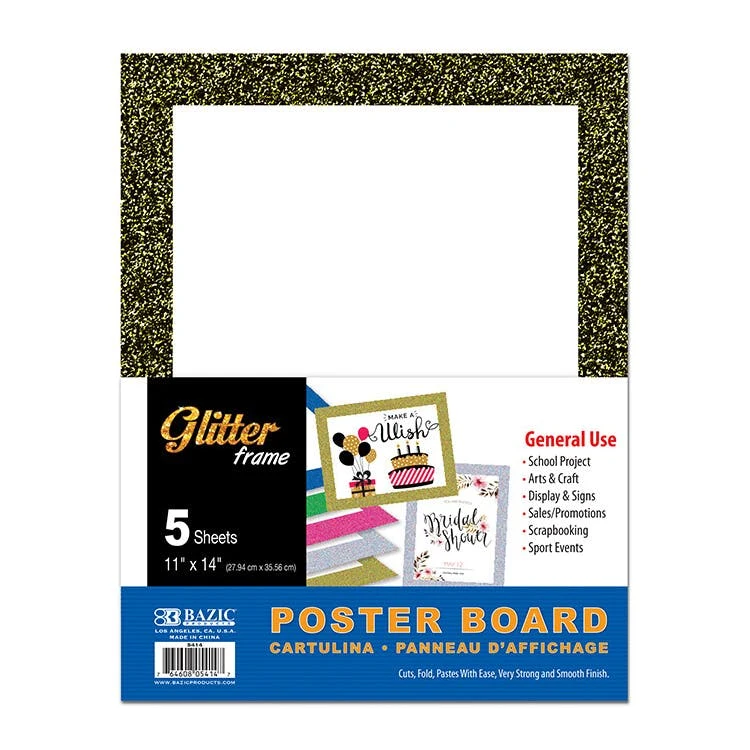 Poster Boards with Glitter Frames - 5 Pack 11" X 14" 1