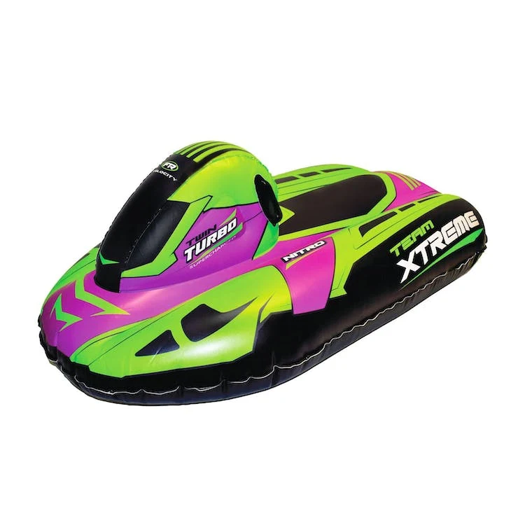 Inflatable Snowmobile Sleds - Green/Purple 1
