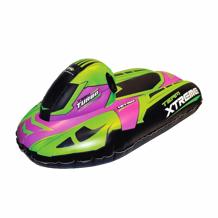 Inflatable Snowmobile Sleds - Green/Purple