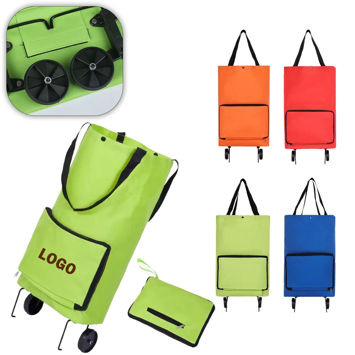 Oxford Cloth Folding Shopping Trolley 1