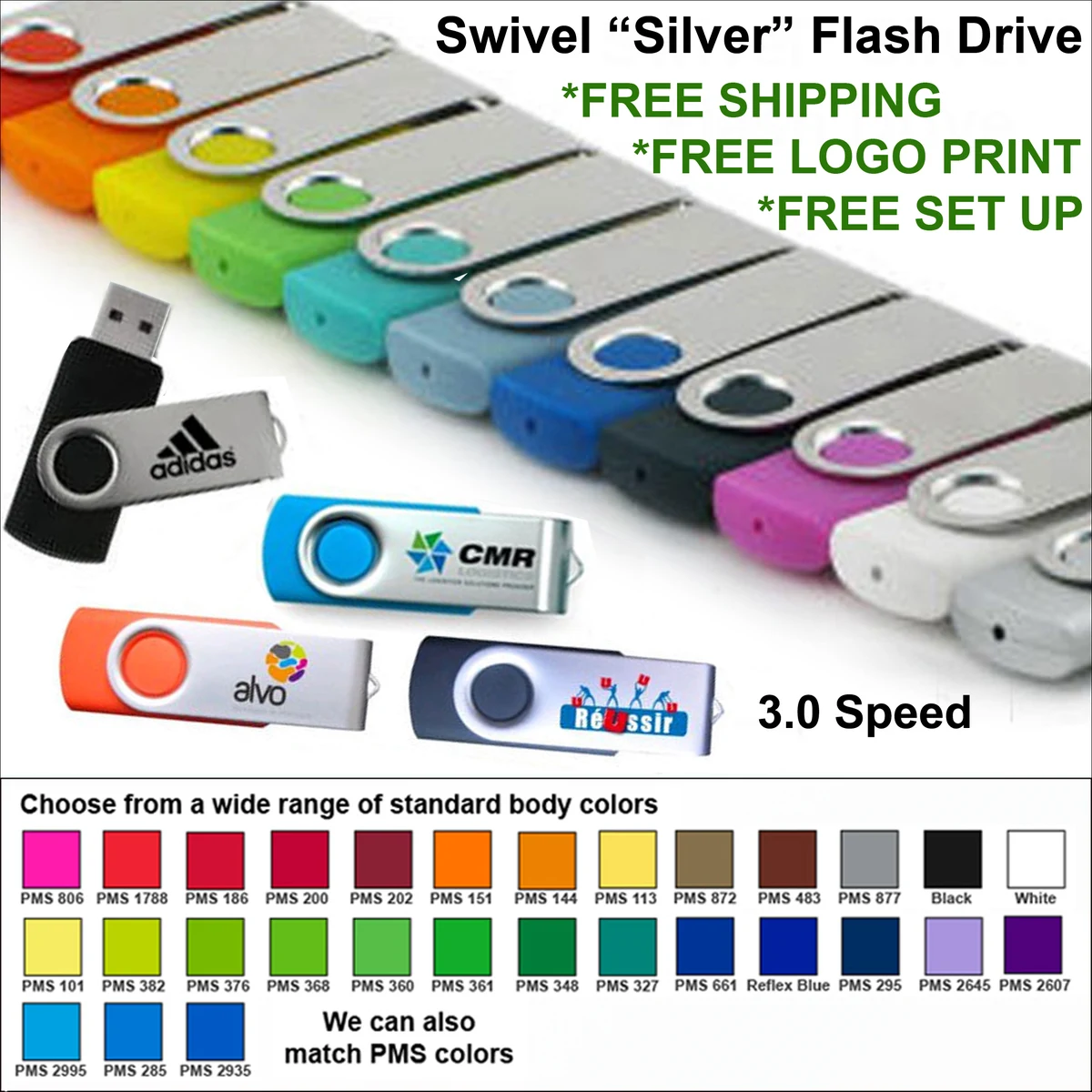 Swivel Silver Flash Drive 3.0 - 128GB 1
