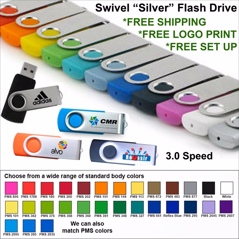 Swivel Silver Flash Drive 3.0 - 128GB