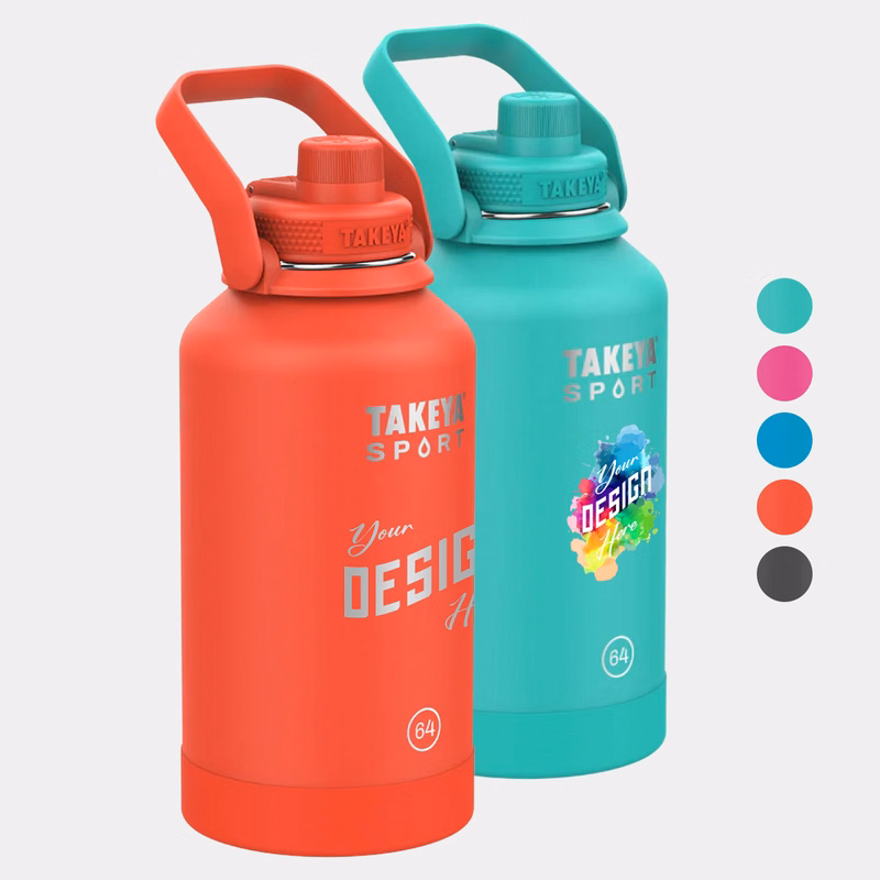 64 oz Takeya® Stainless Steel Insulated Sport Water Bottle w/ Spout Lid
