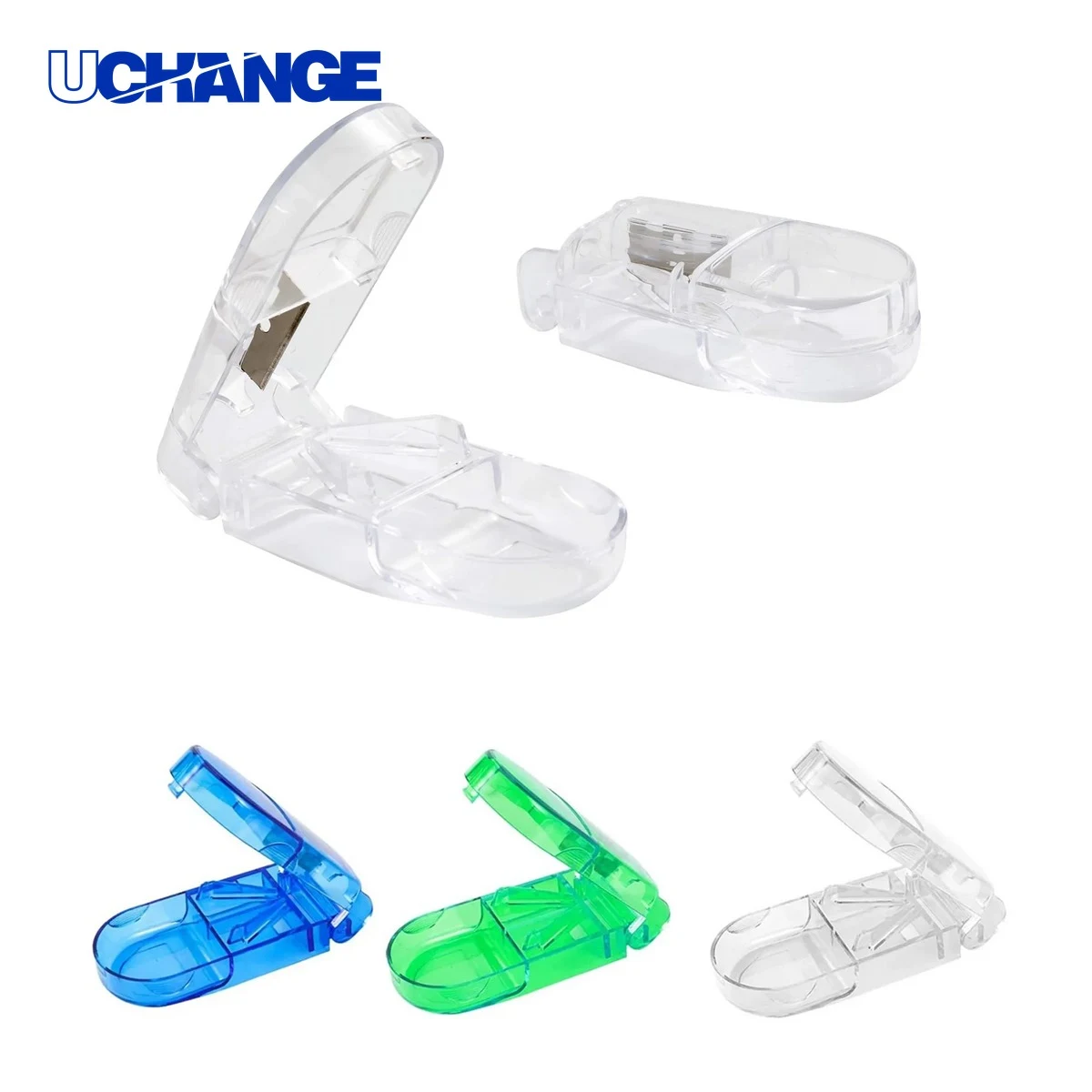 Health Portable Pill Box with Built-in Cutter Organizer 1