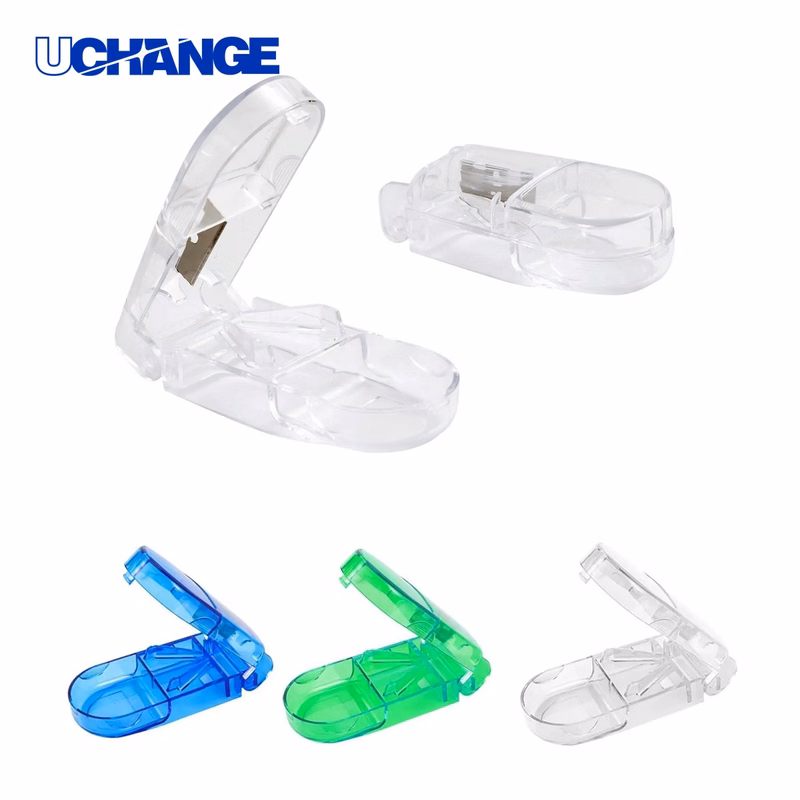 Health Portable Pill Box with Built-in Cutter Organizer