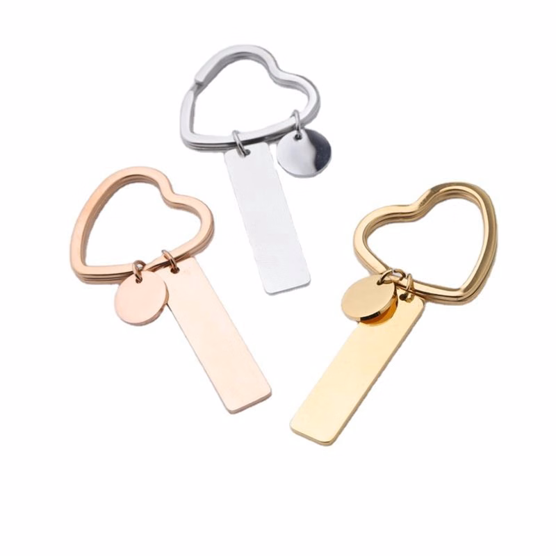 Stainless Steel Heart Shape Key Ring Pendant