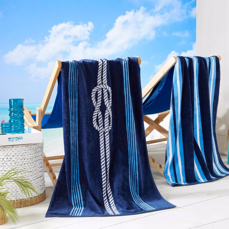 Tone On Tone Velour Beach Towel