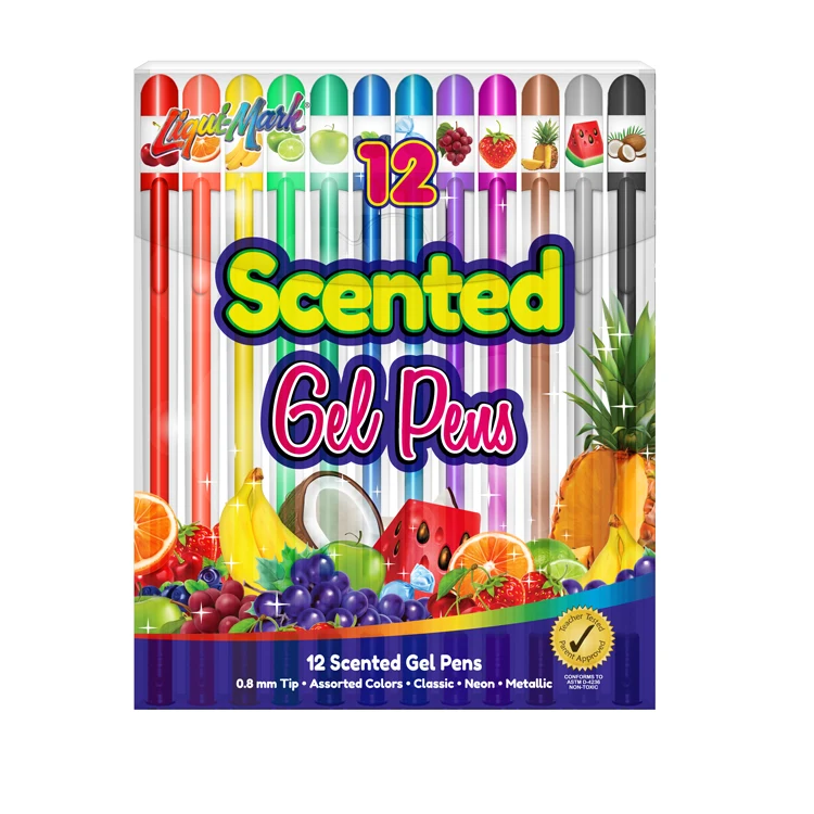 12ct Scented Gel Pens - Assorted Colors 1