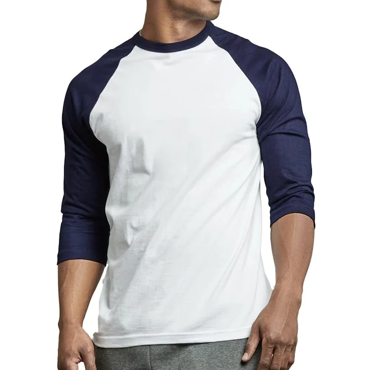 Men's 3/4 Sleeve Baseball T-Shirt - Small Navy/White 1