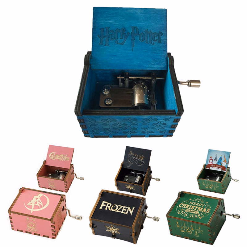 Wooden Hand-cranked Music Box