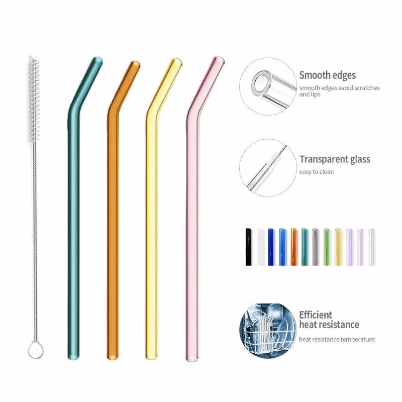 Reusable Drinking Glass Straws