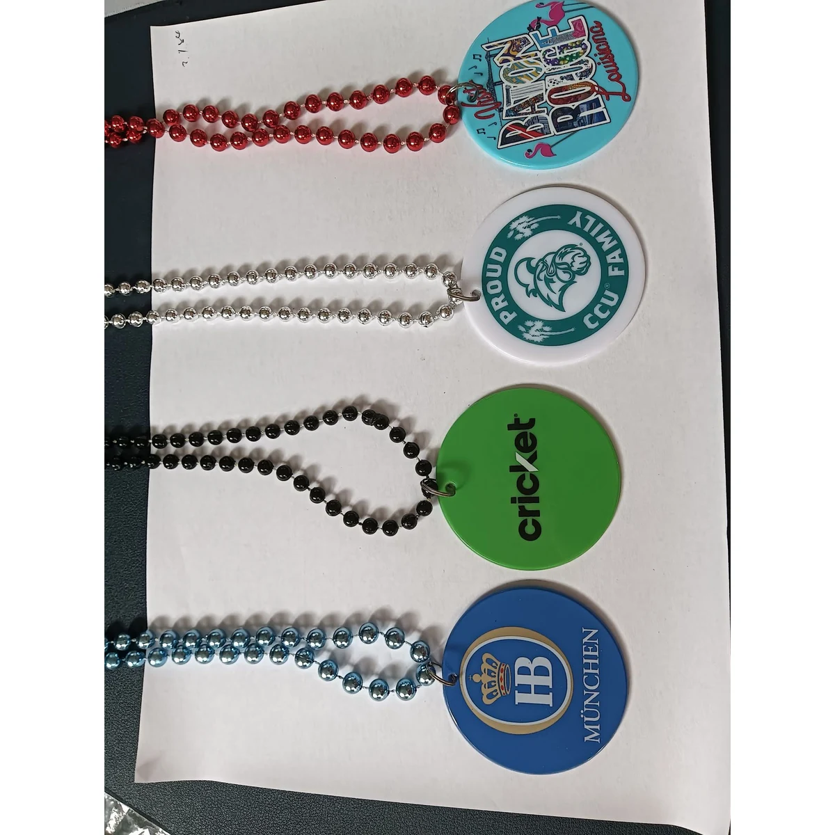 Custom Plastic Medallion Beads Necklace 1