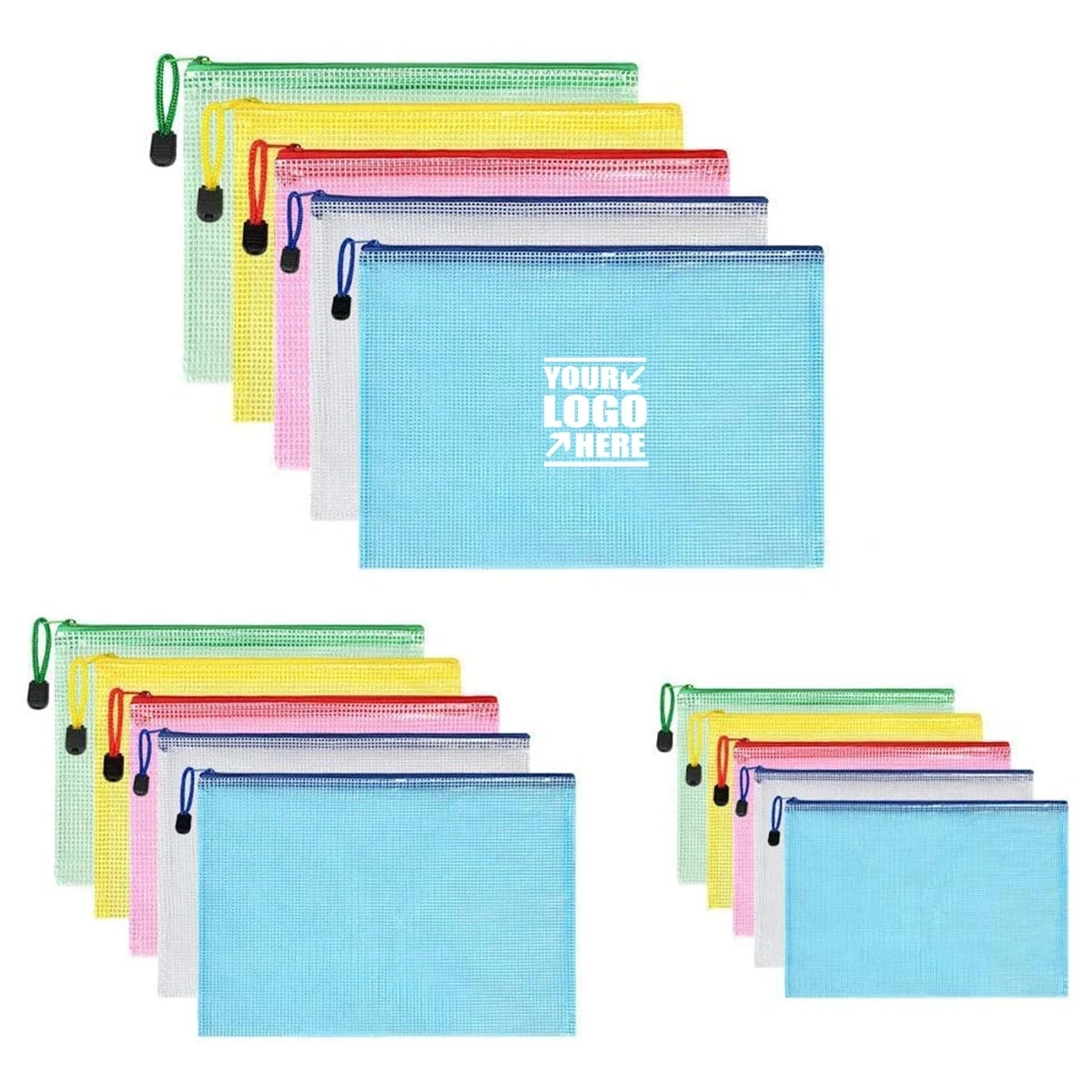 Waterproof Plastic Mesh Zipper Document Envelopes Folder 1