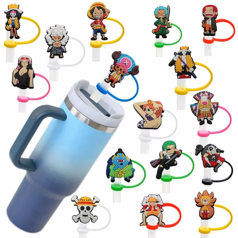 Custom 2D Soft PVC Straw Toppers