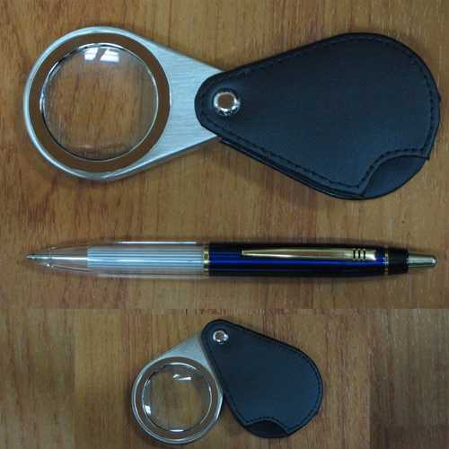 Executive Magnifing Glass w/ Black Genuine Leather Case