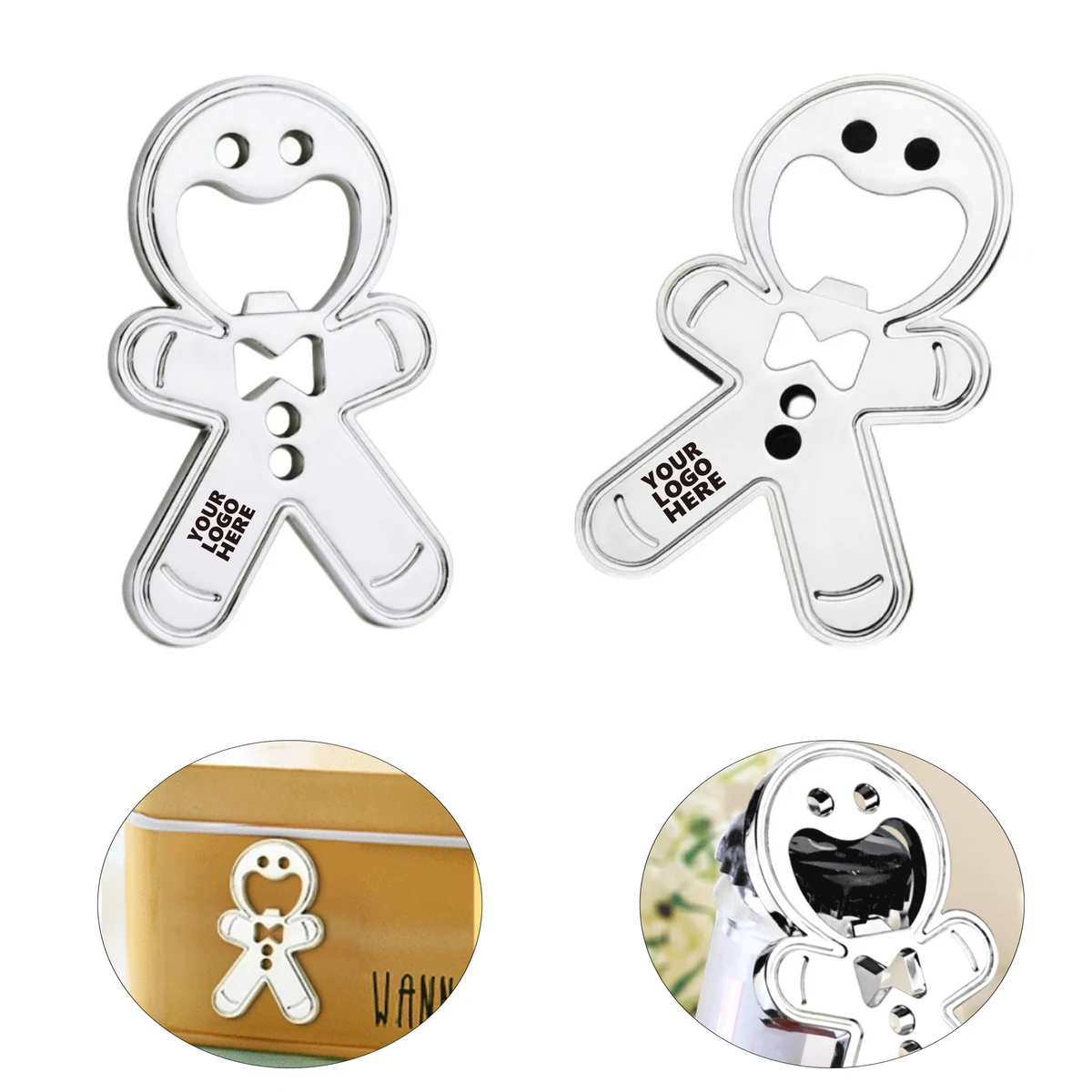 Gingerbread Man Bottle Opener Fridge Sticker 1
