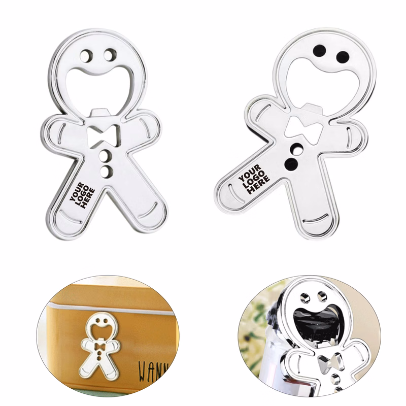 Gingerbread Man Bottle Opener Fridge Sticker