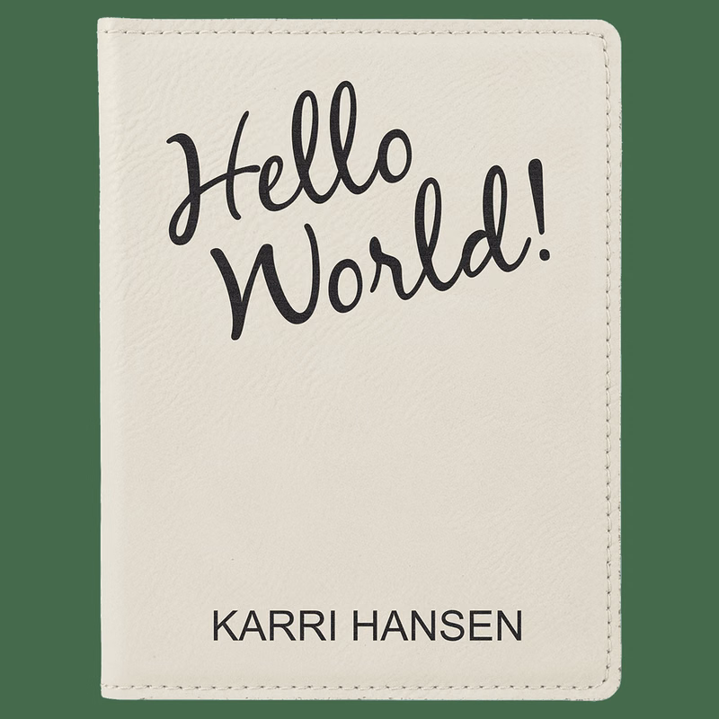4 1/4" x 5 1/2" White Leatherette Passport Holder