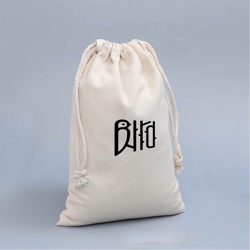Medium Cotton and Linen Drawstring Bag ( 4.7'' x 5.9'' )