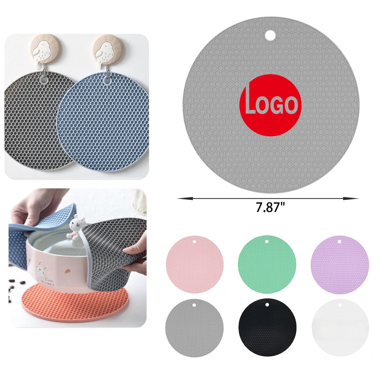 MOQ 50 PCS Durable Honeycomb Silicone Pot Holder 1