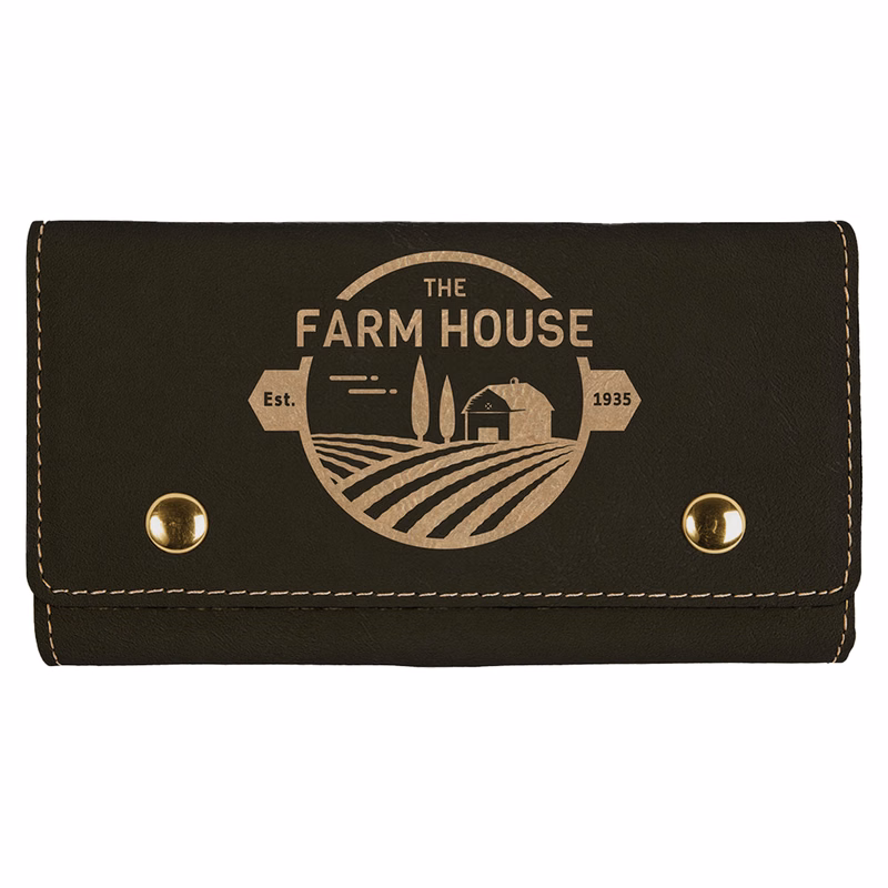 Black & Gold Leatherette Card & Dice Set
