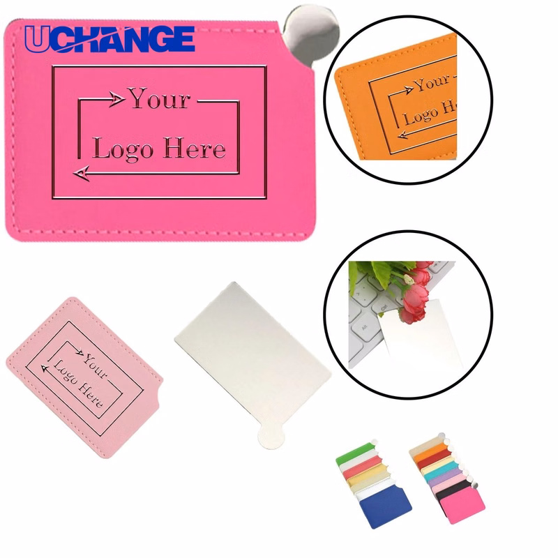 Laser Engraved Leather Rectangle Makeup Mirror