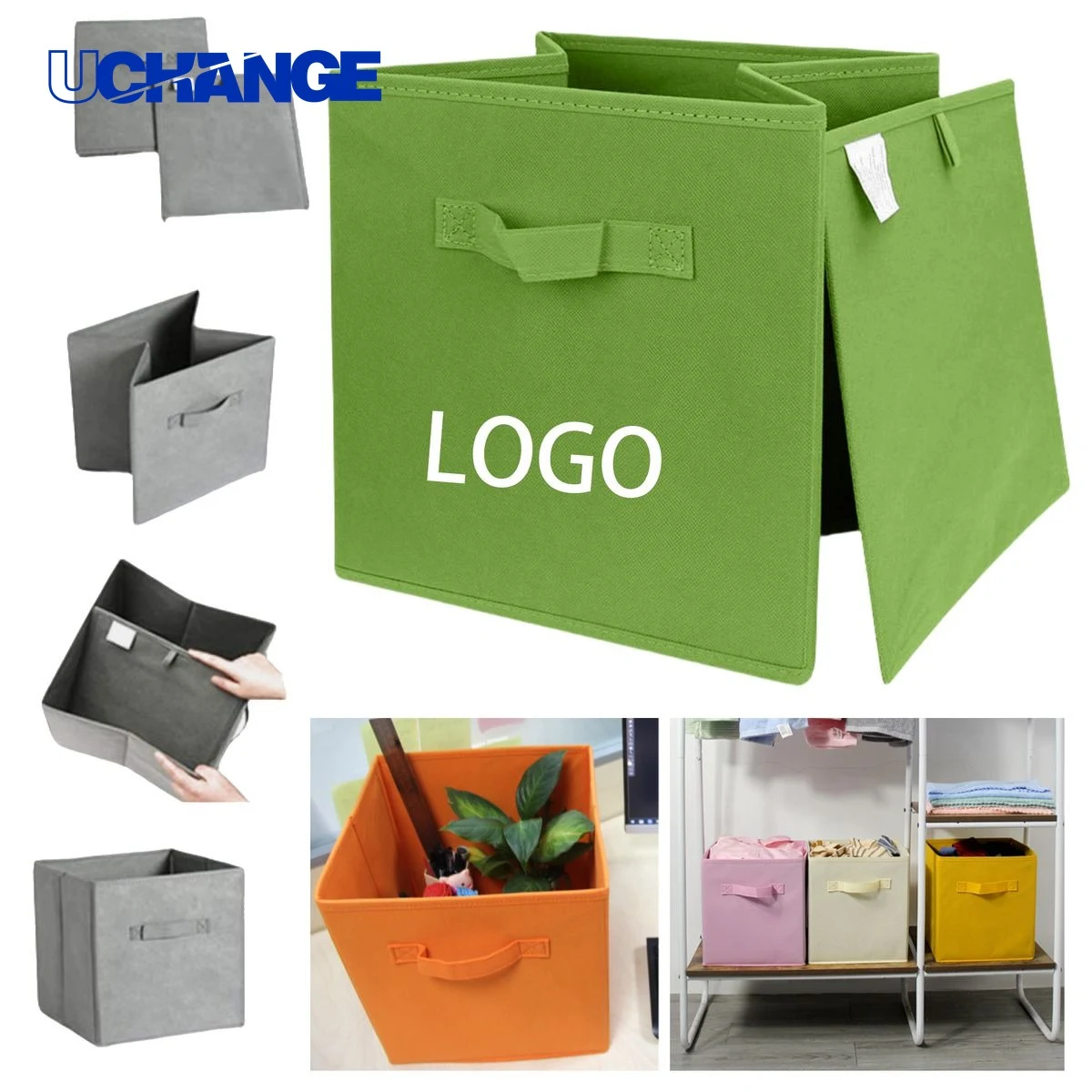 Fabric Storage Bin with Handles 1
