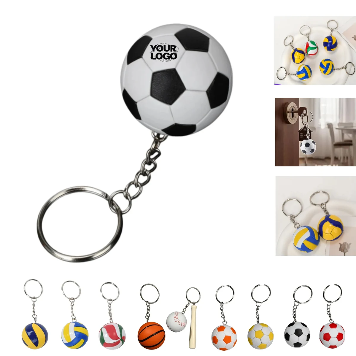 Mini Sports Ball Keychain Volleyball Soccer Basketball 1