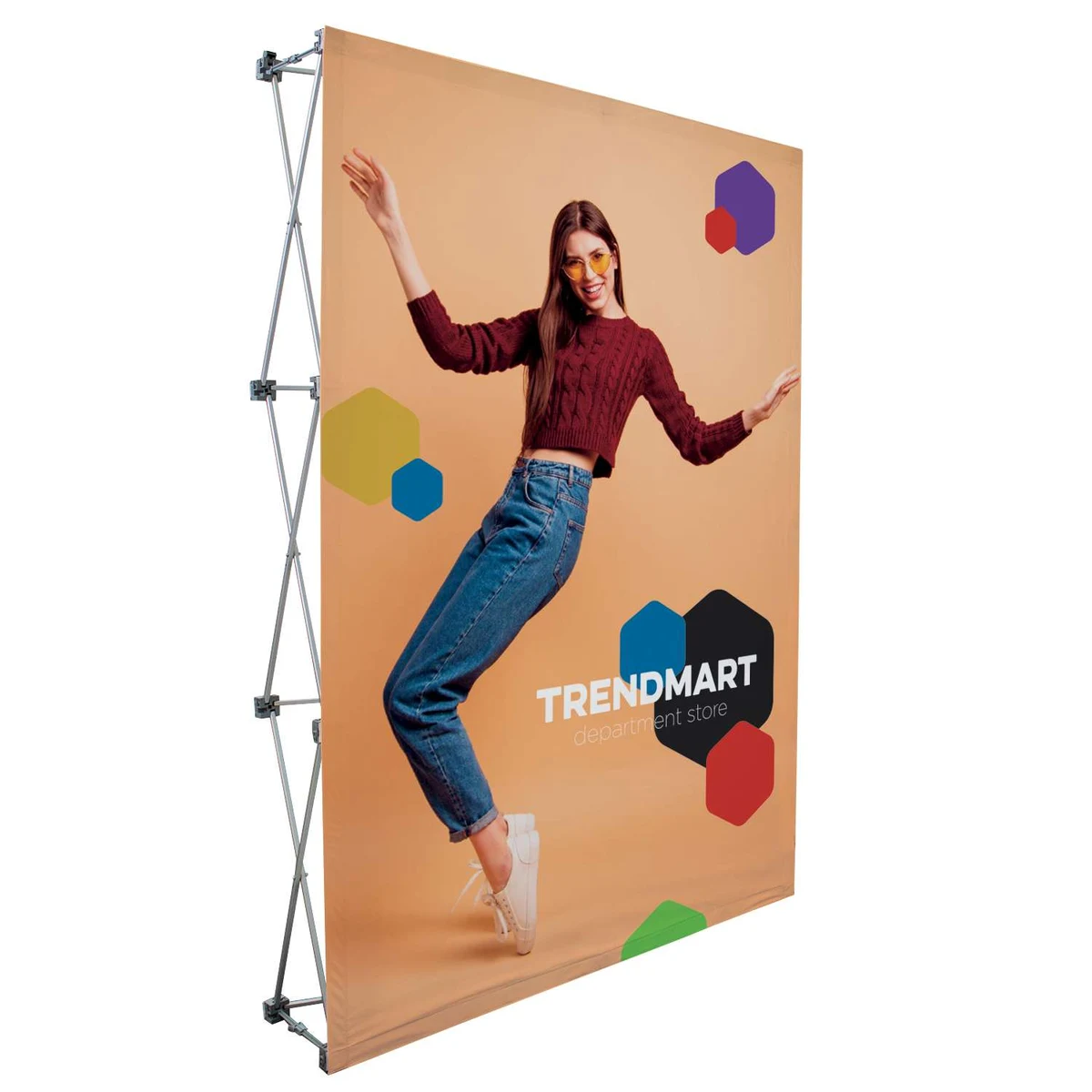 5' Straight Splash Floor Display Face Kit (Recycled Polyester Knit) 1