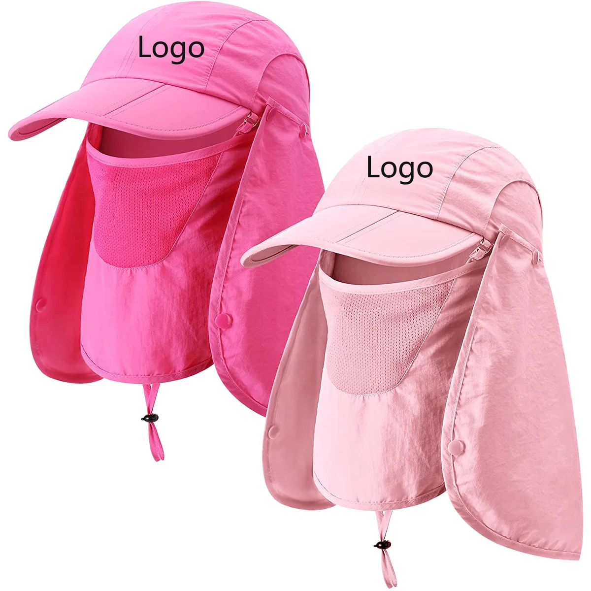 Neck Fishing Sun Protection Detachable Face Flap Hat 1