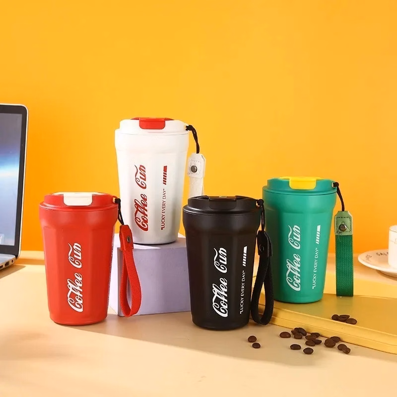 14oz Stainless Steel Insulated Mug With Lanyard